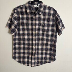 Vintage Bobbie Brooks Men's Teddy Plaid #1 Short Sleeve Button Up Shirt Size XL
